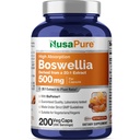 NusaPure Boswellia Serrata 10000 mg Per Veggie Caps 200 Count (Ext. 20:1, Non-GMO, Vegan, Bioperine) Ayurvedic Herb: Indian Olibanum, Frankincense