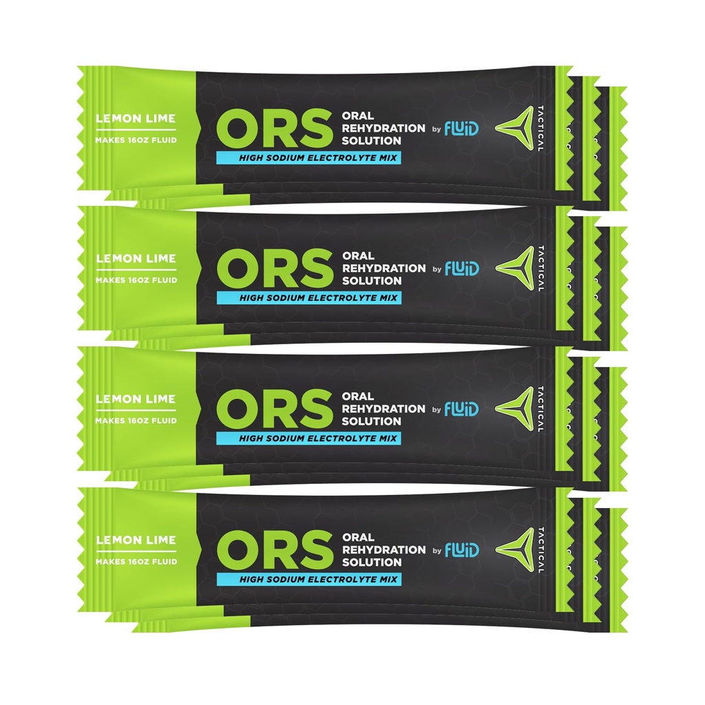 Fluid Tactic - ORS (Soluţia de Rehidratare ORALĂ), Recuperare mai rapidă, Electroliti de Deshidratare Extremă, 12 Pack (Lime de Lemon)