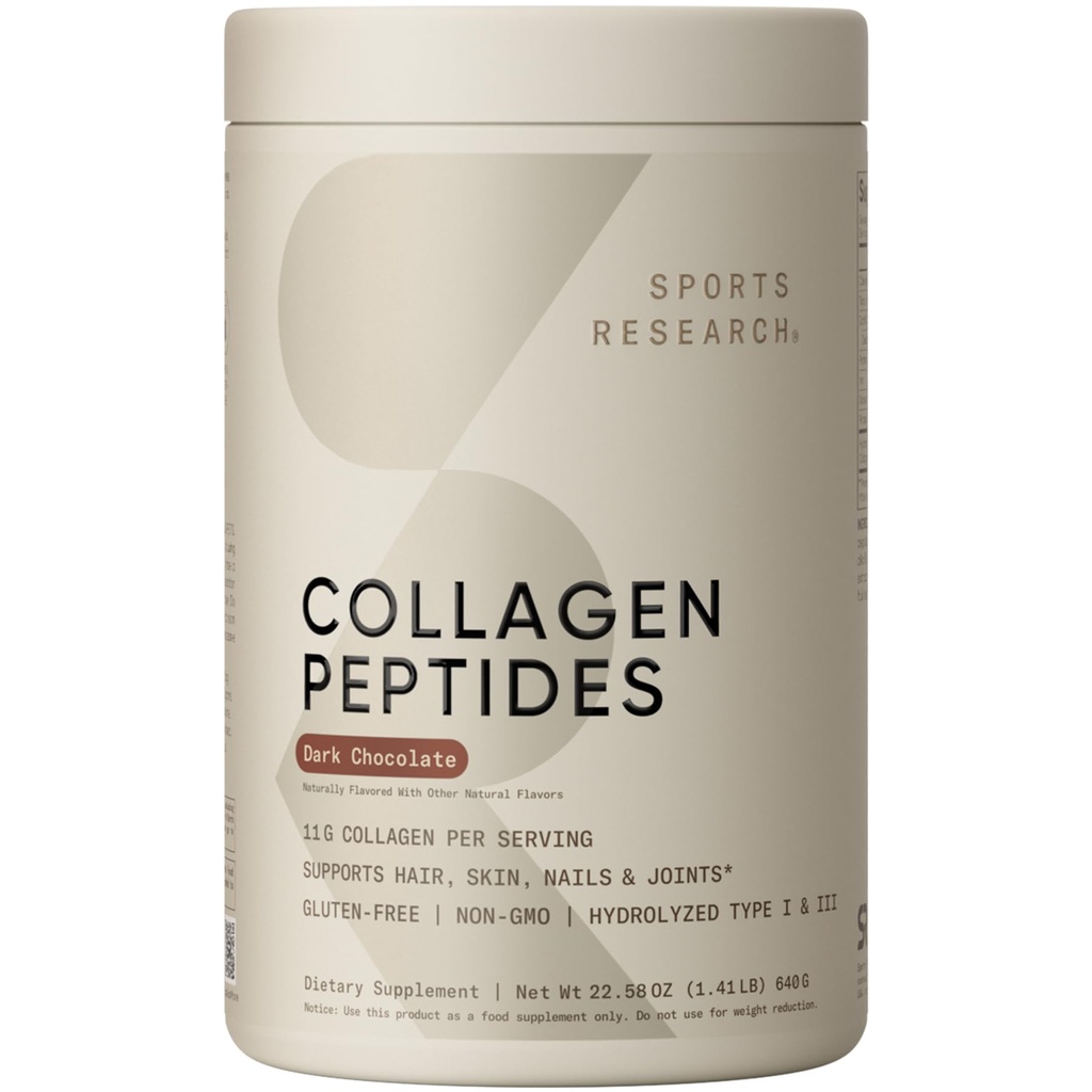 Cercetare sportivă Colagen Peptides - Hidrolizat tip 1 & 3 Colagen pulbere supliment de proteine pentru piele sănătoasă, unghii, & articulații - amestecare ușoară Vital Nutrients & Proteine, Colagen pentru femei și bărbați