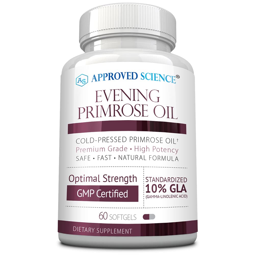 Stiinta aprobata ulei Primrose - Putere maxima - presat rece - 10% GLA - Balance hormonal, Skin and Heart Health - 60 Softgels - Toate naturale
