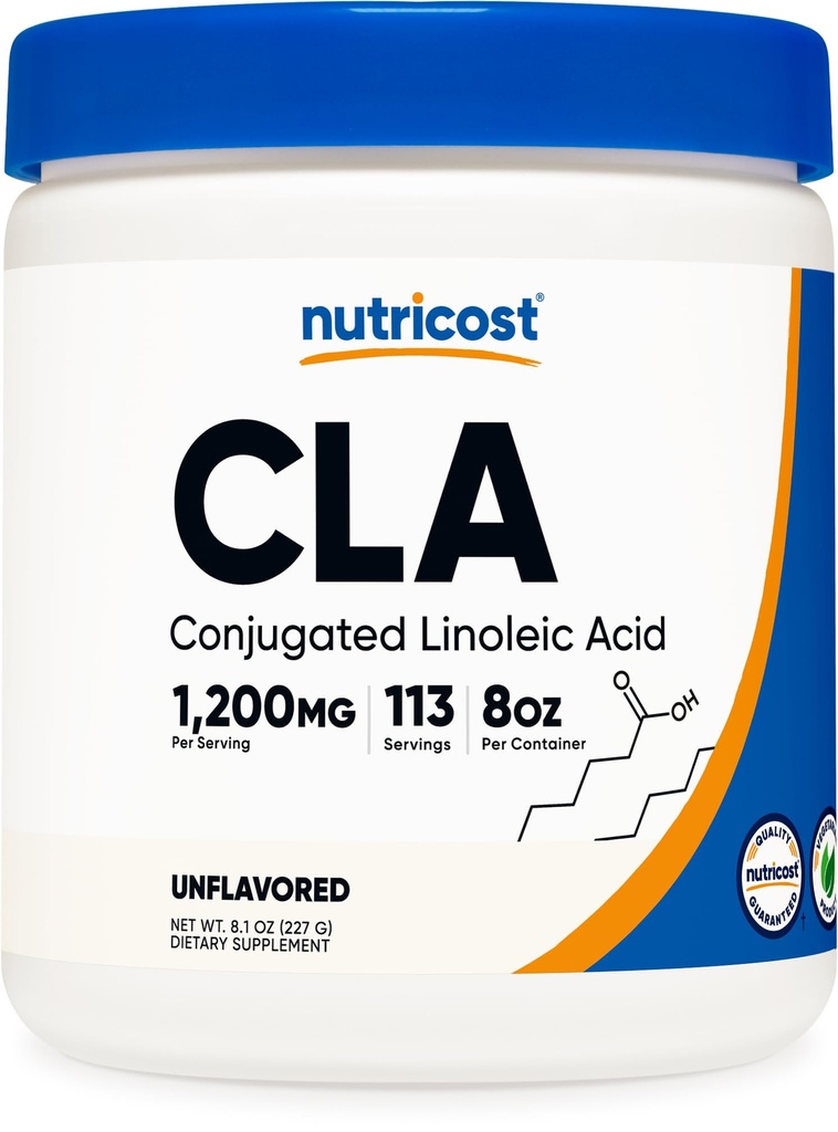 Nutricost CLA (acid Linoleic conjugat) 8oz (227g) Pulbere - Gluten gratuit, supliment CLA fără OMG