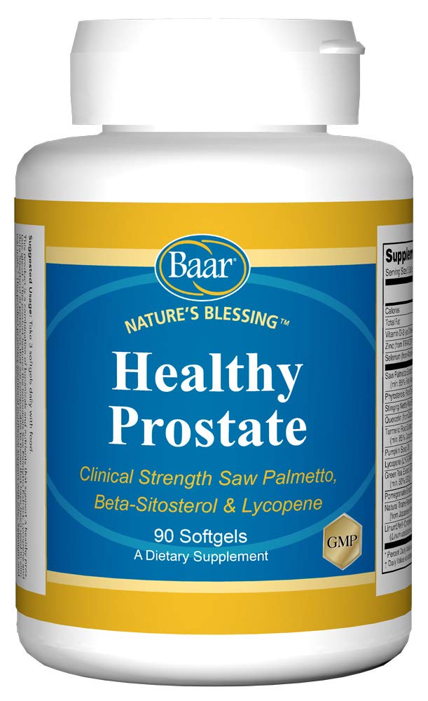 Baar Nature's Blessing Healthy Prostate Softgels, Clinic Force Saw Palmetto, Beta-Sitosterol & Licopene, 90 Softgels