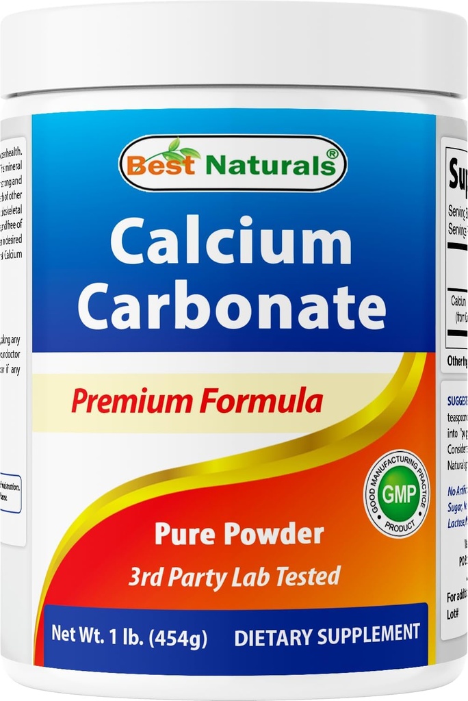 Cel mai bun Naturals Carbonat de calciu pulbere 1 Lire - Grad alimentar (16 OZ (Pachet de 1)