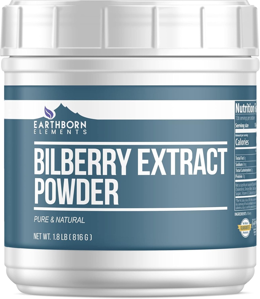 Elemente pământene Extract de pudră de afine 1.8 lb, pur și natural, Smoothies & Shakes