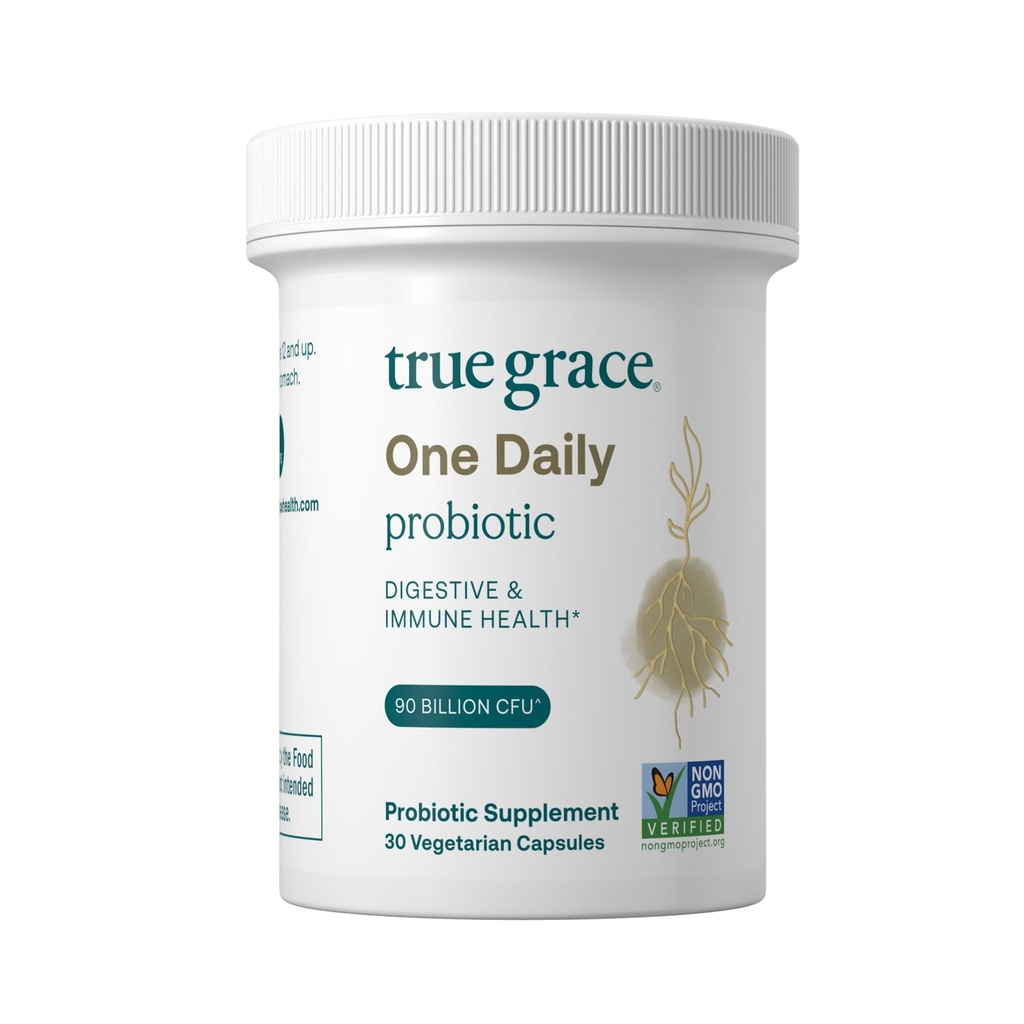 Adevărata Grace Probiotic de zi cu zi - 30 Capsule vegetariene - 90 Miliarde CFU - Gut, Digestive & Immune Health Support Blend with Prebiotic Fiber - Gluten & Soy Free