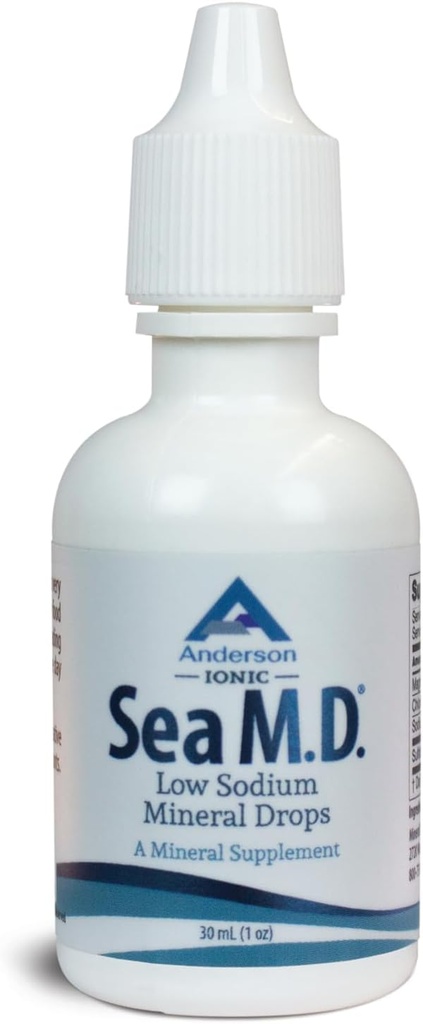 Anderson Sea M.D. Concentrat Picături minerale Trace, Ionic Electrolit Supliment de magneziu, SIDA în Crampe musculare, Magneziu lichid și Trace Mineral, Ușor de luat (1 once)
