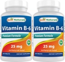 Cele mai bune naturale vitamina B6 25mg, 120 comprimate (120 număr de 2)