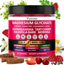 Adndale 90ct 15-in-1 Magneziu Glycinate Gumries 400 mg/servă-cu maleabil de magneziu, Ashwagandha, Tart Cherry, Magnolia Bark, Lemon Balm, Passionflower, Mușețel, L-Theanină, Zinc, Vitamina K2 & D3