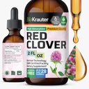 BIO KRAUTER Red Clover Tincture - Red Clover Extract - lichid suplimentar pentru femei de sprijin - Alcool și zahăr gratuit - picături Vegan 2 Fl.Oz.