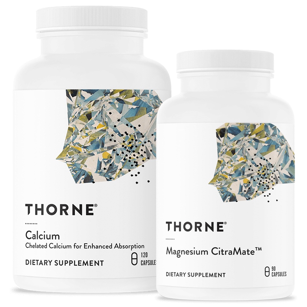 THORNE - Bone Health Bundle - DiCalcium Malate și Magneziu CitraMate - 90 la 120 Serviri