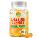 L-Lysine Gummies 1000 mg, Cold Sore Supliment cu suport imunitar pentru buze & Orale, Mastic L Lysine Gummies pentru adulți și copii, Boost Imune & Colagen, Non-GMO, Vegan, Gluten Free - 60 Counts