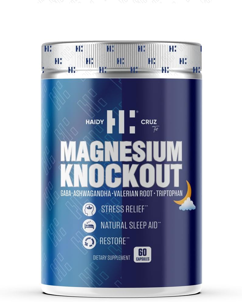 Haidy Cruz Fit Magneziu Citrate - Natural Sleep Aid și supliment de îmbunătățire a stării de spirit - suport metabolic, Imunitate Boost cu Ashwagandha pulbere (60 capsule)