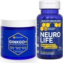 Natural STACKS Ginkgo Biloba + NeuroLife Supplement Bundle - Suportă Performanță mentală și longevitatea creierului * - 120 Capsule totale
