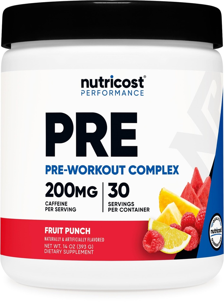Nutricost Pre-Working Complex Powder (30 Servings, Fruit Punch) - cu Beta-Alanină, Taurine & Amino Acids