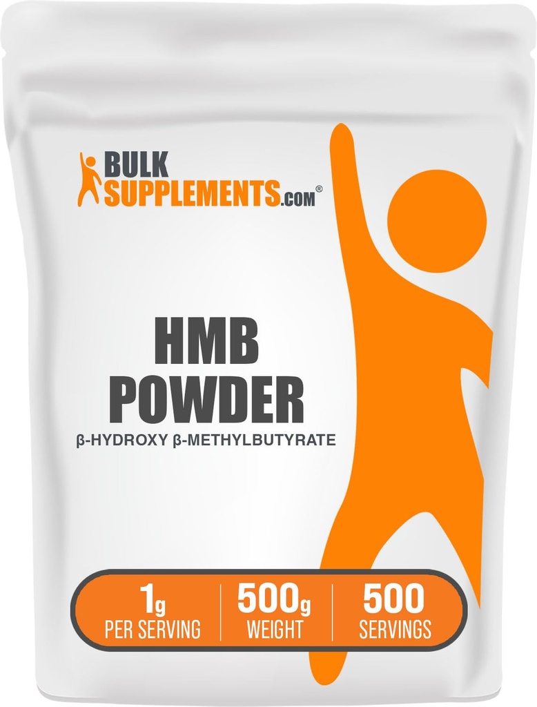 BulkSupplements.com HMB Pulbere - sub formă de HMB de calciu, Beta-Hidroxy Beta-Metilbutirat - Suplimente cu pulbere HMB, gluten gratuit - 1g per Serving, 500g (1.1 lbs) (Pachet de 1)