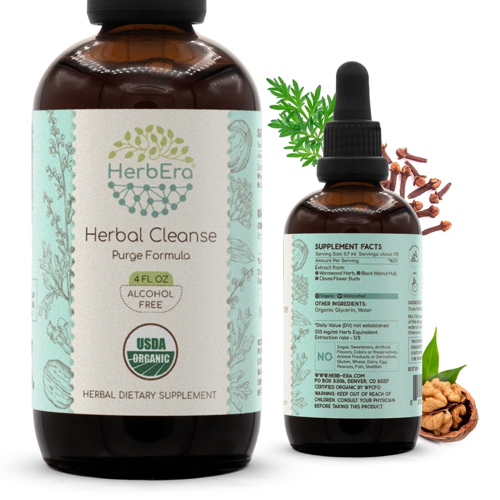 HerbEra Herbal Cleanse Organic-Alcool-Free Tinctură 