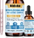 10.000mcg Vitamina B12 Drops lichide sublinguale, Formula unica cu D3, B9 (acid folic), Calciu, Suport Energy, Heart, Mood, Brain, Immune System, Vegetarian, Non-GMO & Gluten Free