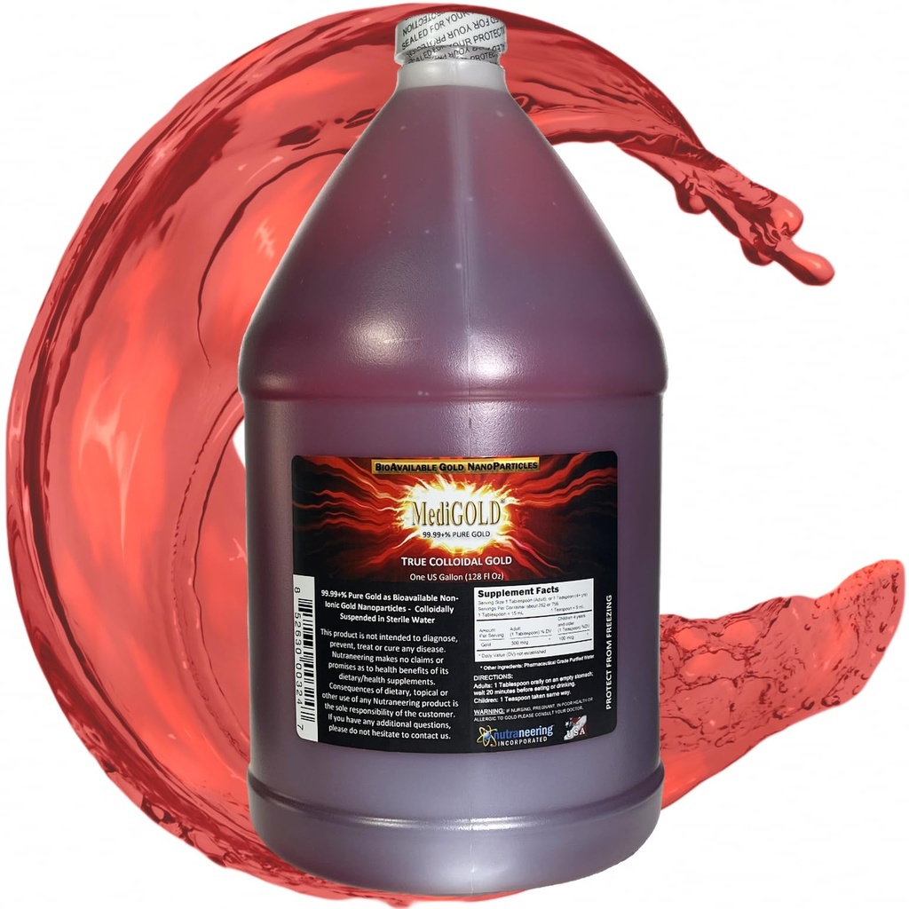 Aur coloidal adevărat - 1 Gallon american în ulcior de plastic gratuit BPA