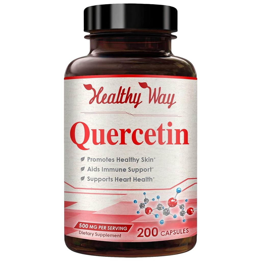 Putere mare Querbetin capsule 500 mg - O dată pe zi puternic antioxidant Quercetin Supliment pentru inima imbatranire creier si suport imunitar - Vegan Gluten-Free făcut în SUA (200 serviri)