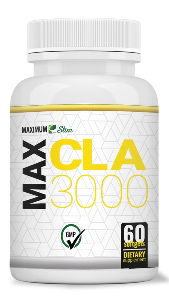 Maximum Slim MAX CLA 3000, Potență ridicată, pierdere în greutate naturale Exerciții de îmbunătățire, Creșterea masei musculare Lean, non-stimulatoare, non-GMO 95% CLA pură, 90 Conte