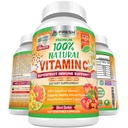 Sanatate proaspata 100% Vitamina Naturala C - 500 mg de la Rose HIPS, Acerola Cherry & Camu Camu - Suport Immune de mare absorbtie, Piele, Booster comun & Colagen cu Citrus biflavonoides - 120 capsule