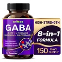 Grimed GABA 16,280mg - X15 Putere cu 5-HTP, L-Theanine, Magneziu, Ashwagandha - Relaxați-vă și restabiliți, Suport Sleep Well - Made in USA (150 Count (Pachet de 1)