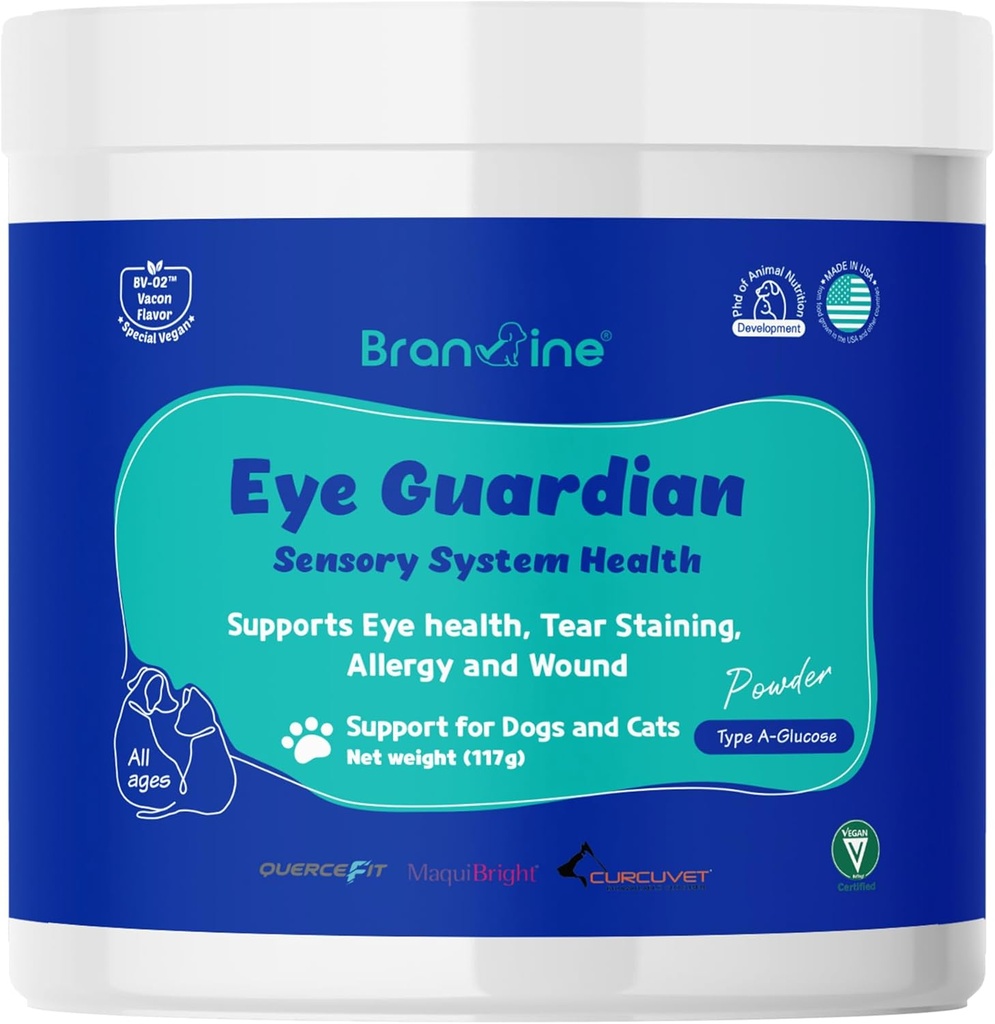 Eye Guardian pentru pisici și câini - susține sănătatea ochilor, Tear Staining, Alergie și Răni (117g) cu MaquiBright (greutate normală)