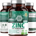 N1N Premium Zinc 50mg [3X Absorbție, Vegan] Toate oxid natural de zinc și Citrat Supliment pentru suport imunitar, Sănătatea pielii și Digestia mai bună, 100 comprimate