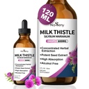 Milk Thistle Supliment, Silymarin Milk Thistle Extract pentru suport hepatic, Cleanse, Detox, Suport Antioxidant, Supliment hepatic zilnic, Vegan & Non-GMO, 4 FL OZ