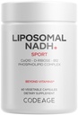 Codaj Liposomal NADH+ Supliment - NADH, vitamina B12, D-Riboză ca Riboză Bioenergie, CoQ10-2-Livrare lunară - Livrare lipozomală - β-Nicotinamidă Adenină Dinucleotidă pastile - Non-GMO - 60 capsule