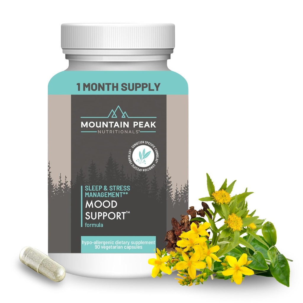 Mountain Peak Nutritionals Mood Support Formula - Suporturi Nivele de serotonină - Supliment alimentar hipoalergic (90 Capsule vegetariene)