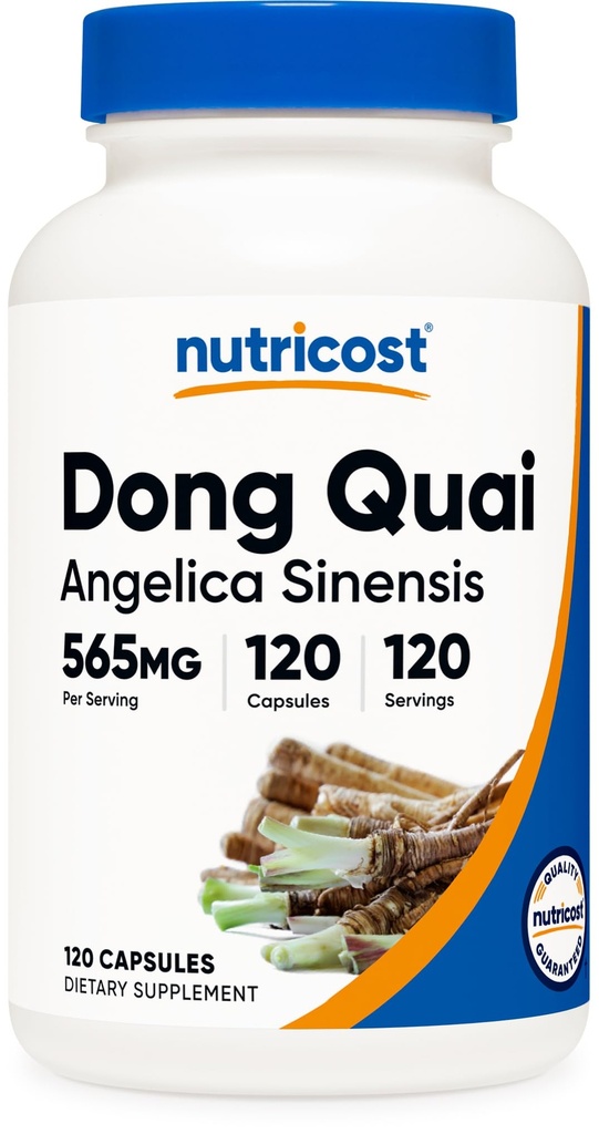 Nutricost Dong Quai 565mg, 120 capsule - Gluten capsule fără gluten, non-GMO, vegetarian - Angelica Sinensis
