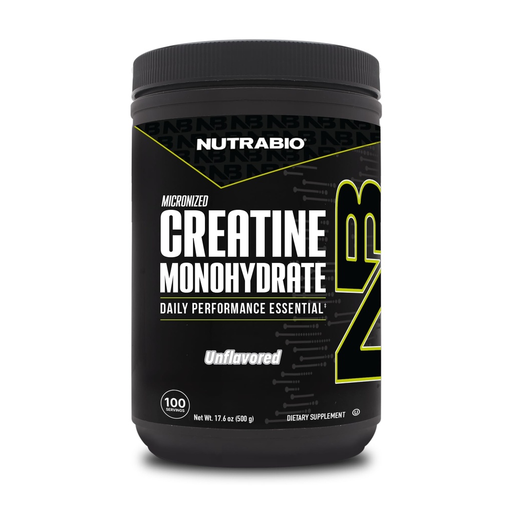NutraBio Pure Micronized Creatin Monohidrat pulbere Supliment, nearomatizat, (500 g) - Suportă energie musculară vrac, recuperare, și puterea - HPLC testat supliment de pulbere Creatină pentru bărbați și femei