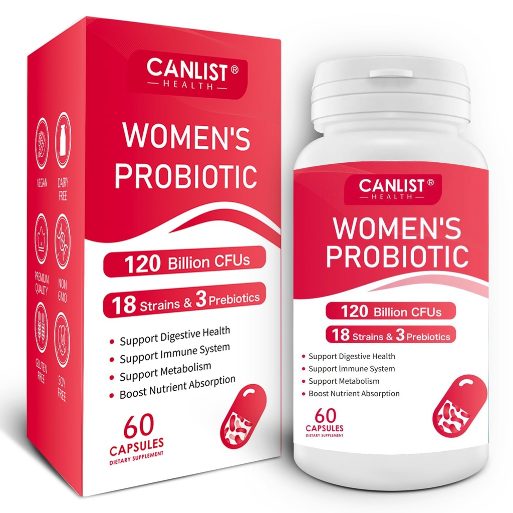Probiotice pentru femei120 Miliarde CFU 18 Tulpini 3 Prebiotice și enzime digestive Conține organic Prebiotic Cranberry Femeii Sănătate Digestive și Immun suport non-GMO soia Gluten lactate gratuit