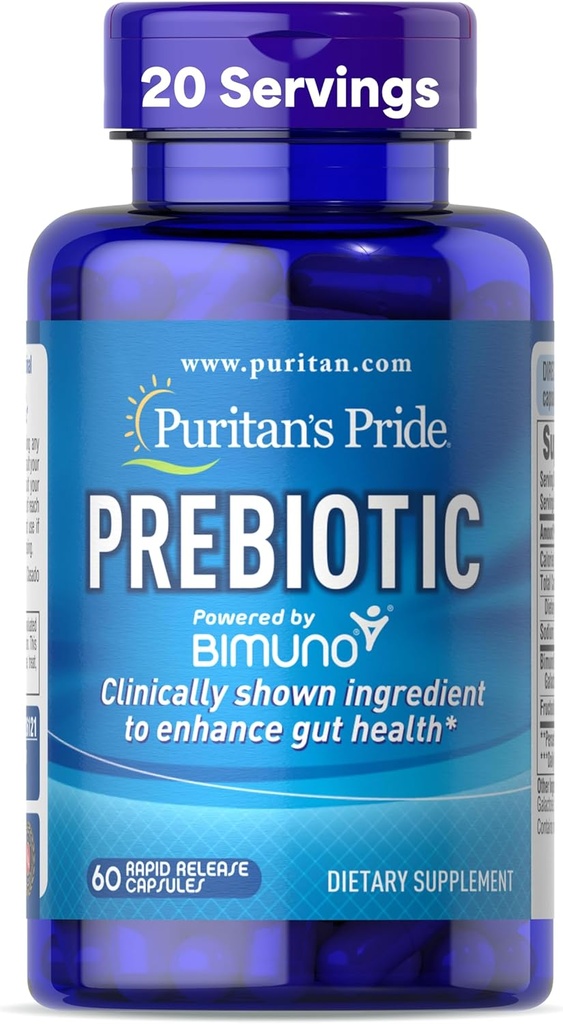 Pride Prebioticele puritane pentru barbati si femei Powered by Bimuno, Supliment alimentar pentru sanatate avansata Gut, ajuta la alleviarea sanatatii, 60 capsule de eliberare rapida