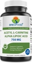 Brieofood Acetil L-Carnitina Alpha Acid lipoic (ALA ALC) 750 mg 120 capsule