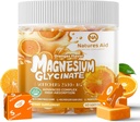 Magneziu Glycinate Soft Chews Supliment,Zahăr masticabil Free Potasiu Magneziu Chews cu magneziu Glicinat, Vitamina D, B6 și CoQ10 pentru suport calm și somn pentru adulți,60 zile de aprovizionare-Orange