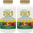 NaturasPlus Sursa de viață aur Multivitamine - 90 comprimate masticabile, pachet de 2 - cu vitamine D3, B12, K2 & mai mult 120 alimente întregi - sânge, suport osos și imunitar - gluten gratuit - 60 Serviri totale