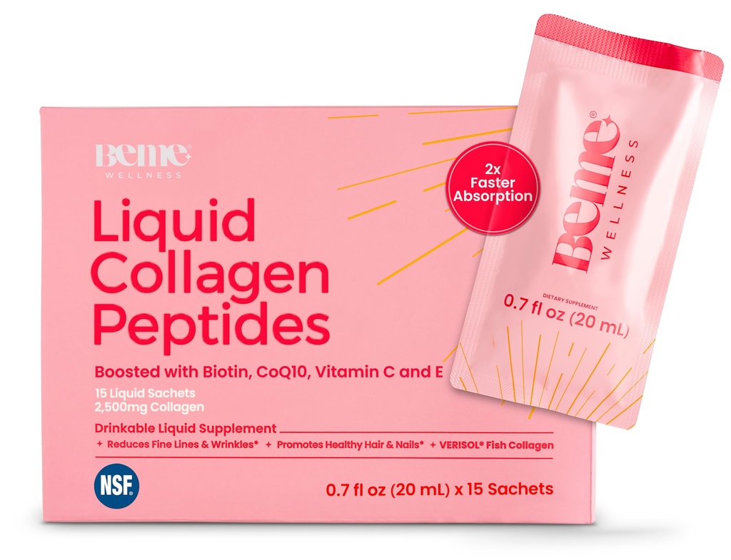 BeMe Beradiant Liquid Colagen Peptide pentru par, Piele & Nails cu 2X mai rapid de absorbție 