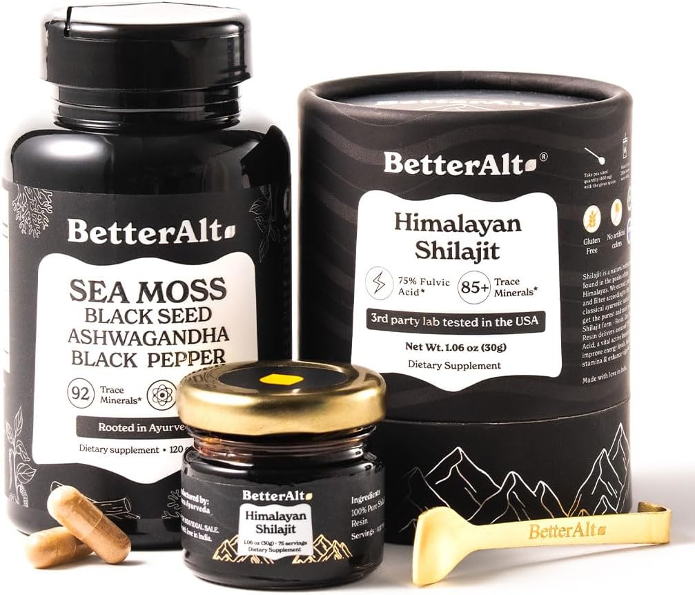 Mai bine Alt Shilajit Resin 30 gm & Sea Moss Capsules Energy Duo