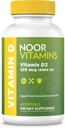 Noor Vitamine Halal Vitamina D, Halal Vitamina D3, 5000 UI Softgels, Suportă Bone, Imun & Heart Health, de la Saffflower Ulei la Maximize Absorbtion, Non-GMO, Gluten Free & Halal (60 Count)...