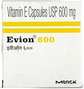 50 Evion 600mg Capsule Vitamina E pentru luminos fata, Strong Hair, Acnee, Nails, luminos Skin 400mg,Control pierdere de par
