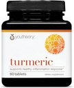 Youteory Turmeric - 450 mg - cu Black Pepper & Olive Leaf - Sprijină sănătatea articulară și cerebrală* - Conține bioenhancers, Curcuminoide și extracte de plante - 60 comprimate (20-Day Supply)