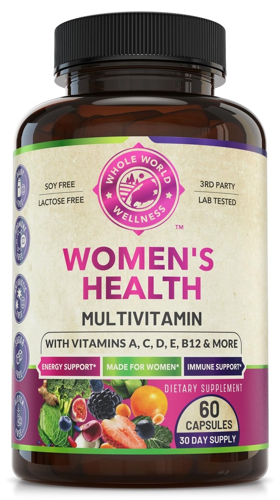 Femei Zilnic Multivitamine Multimineral Supliment pentru energie, Mood, Focus, Păr, Piele & Nails. Made for Women with 30+ Nutrients, Fruit & Energy Blend. Femei Vitamine 60 Capsule. Made in the USA.