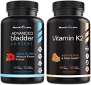 Advanced Bladder Control Supliment pentru femei şi bărbaţi 60 Capace + Vitamina K2 Supliment - Spectrum complet Vitamina K2 MK7, MK4 & Calciu - 90 Capsule
