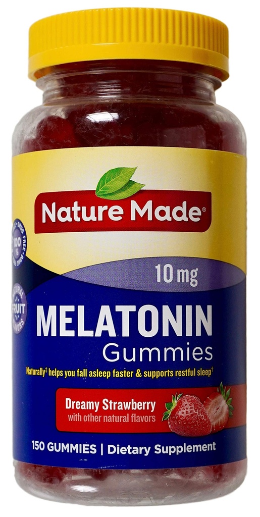 Natura făcut Melatonina 10mg Dreamy Arome naturale de căpșuni, 150 gume