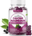 urs moale de calciu magneziu Gume de zinc pentru femei, supliment de magneziu de înaltă absorbţie de calciu pentru puterea oaselor, zahăr-gratuit, Vegan, aroma de soc 60 Gume