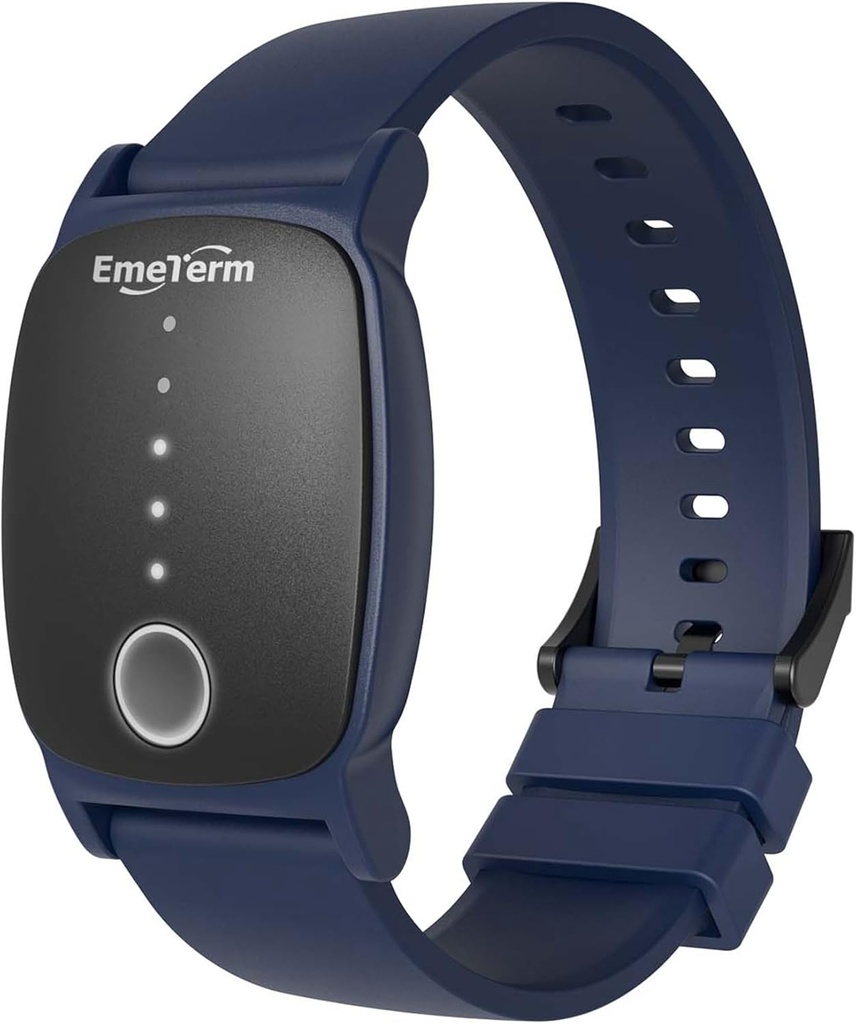 EmeTerm Explorează FDA-curățat anti-greață Wristband IP67 rezistent la apă dimineață Motion Sickness Band Reîncărcabil curea Classic Design medicament gratuit non-drowsy fără efecte secundare albastru Navy