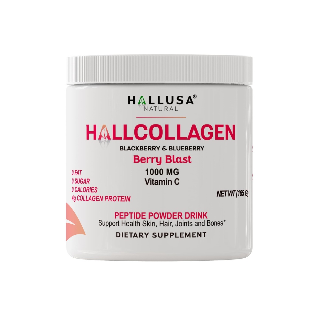 Hallusa natural hidrolizat Colagen Peptides pulbere 1000 mg cu vitamina C 