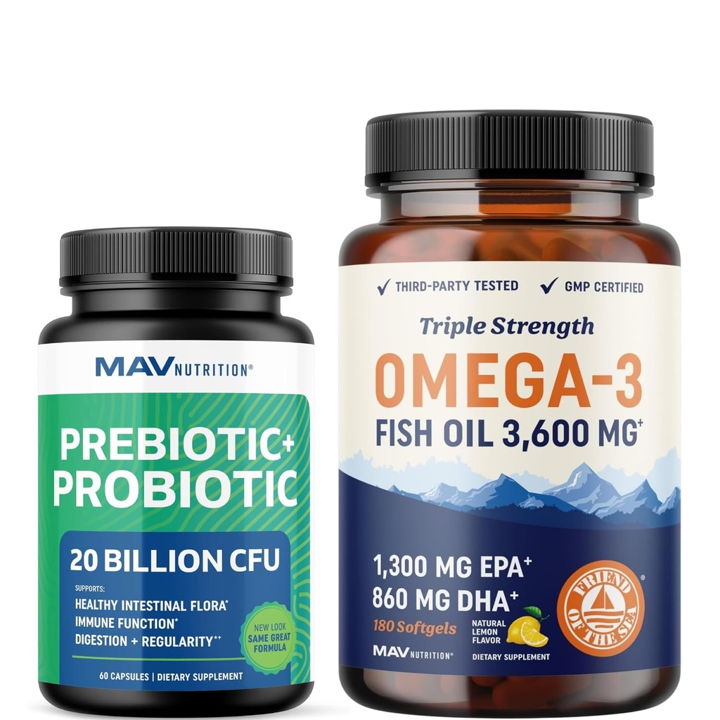 Omega 3 Oil de pește și capsule probiotice 
